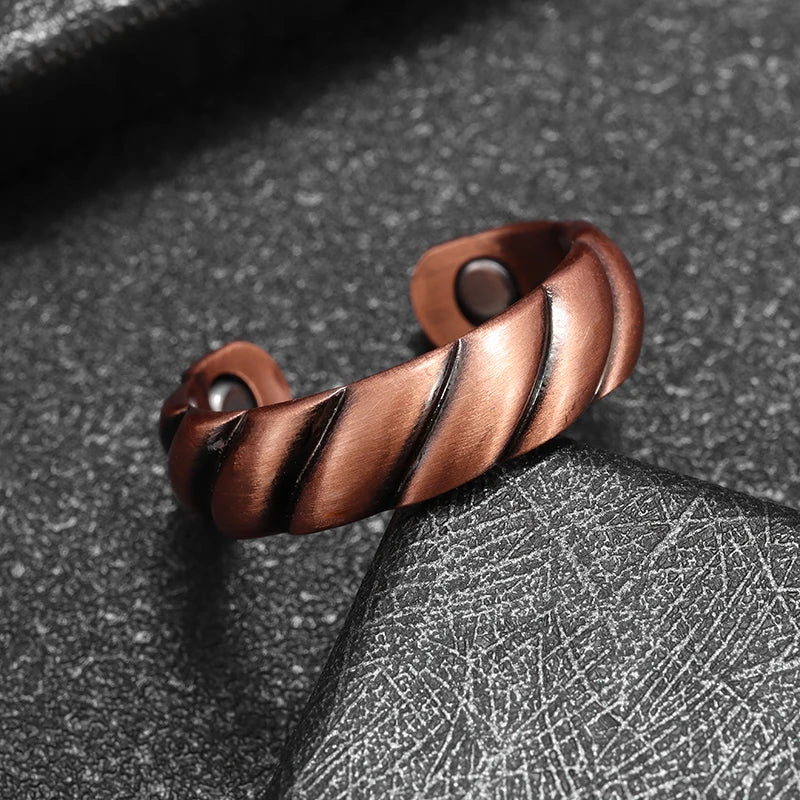 Vintage Twisted Magnetic Copper Ring