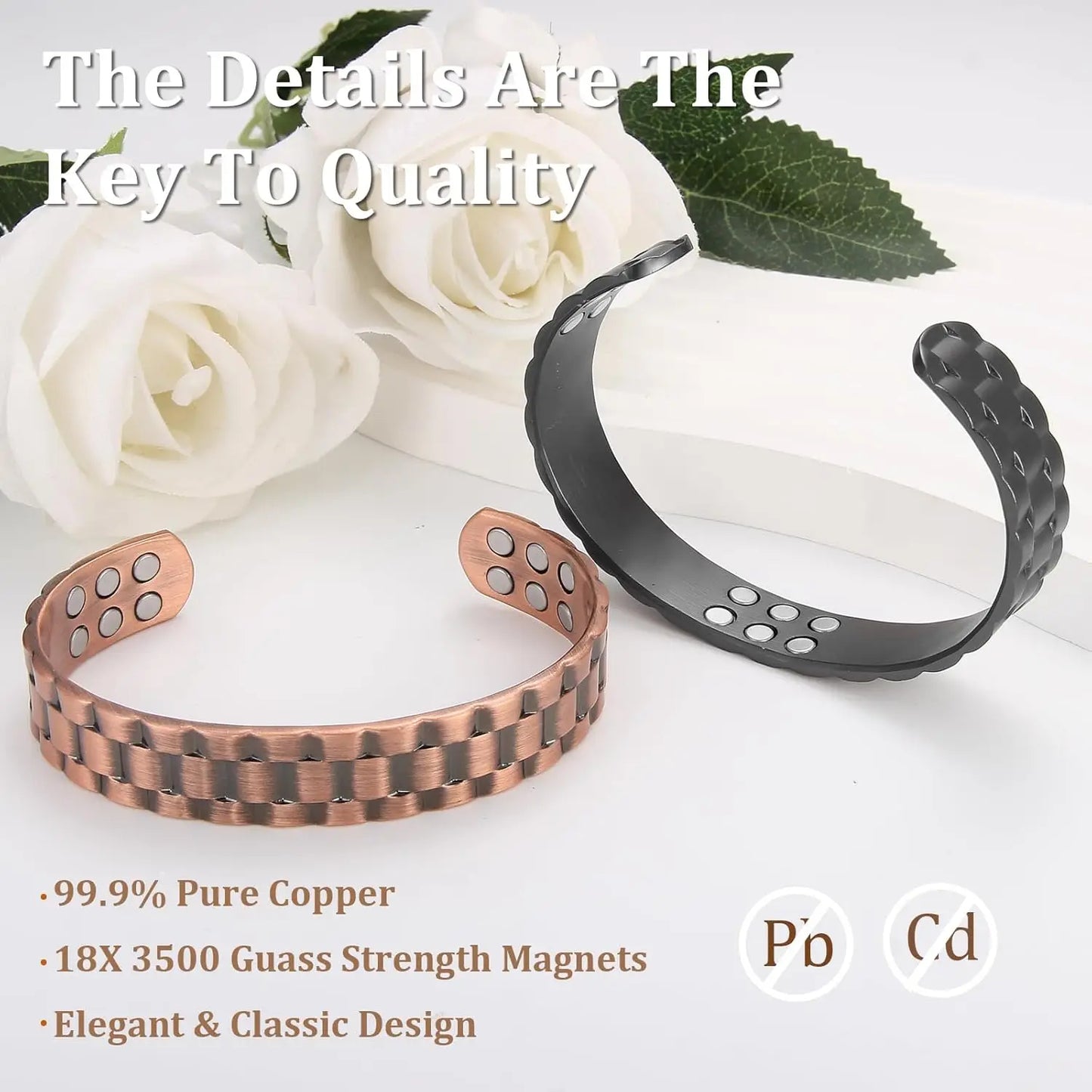 Pure Copper Magnetic Cuff Bracelet