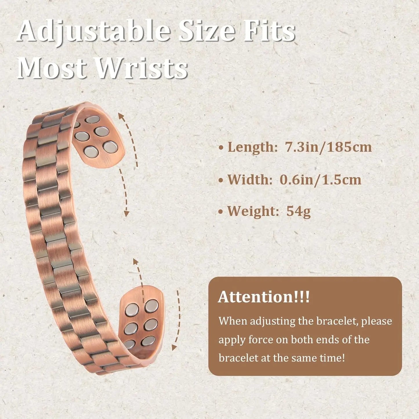 Pure Copper Magnetic Cuff Bracelet