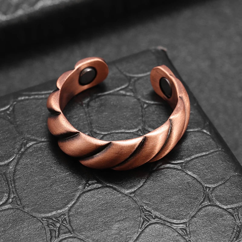 Vintage Twisted Magnetic Copper Ring