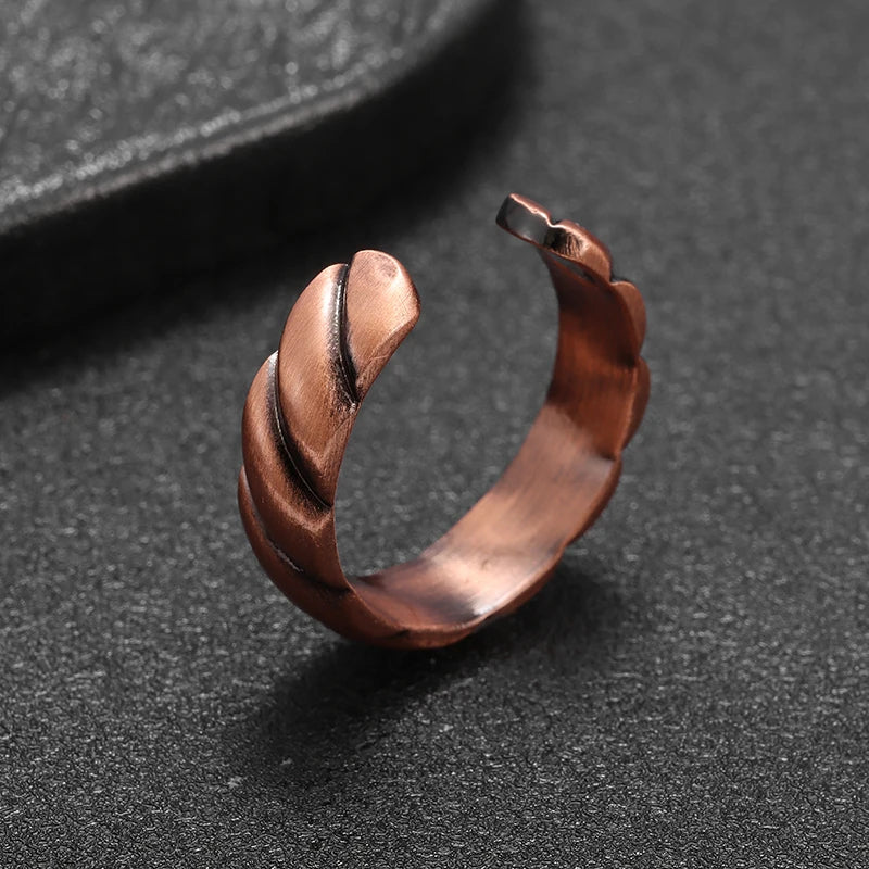 Vintage Twisted Magnetic Copper Ring