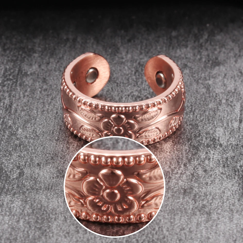 Flower Magnetic Copper Ring