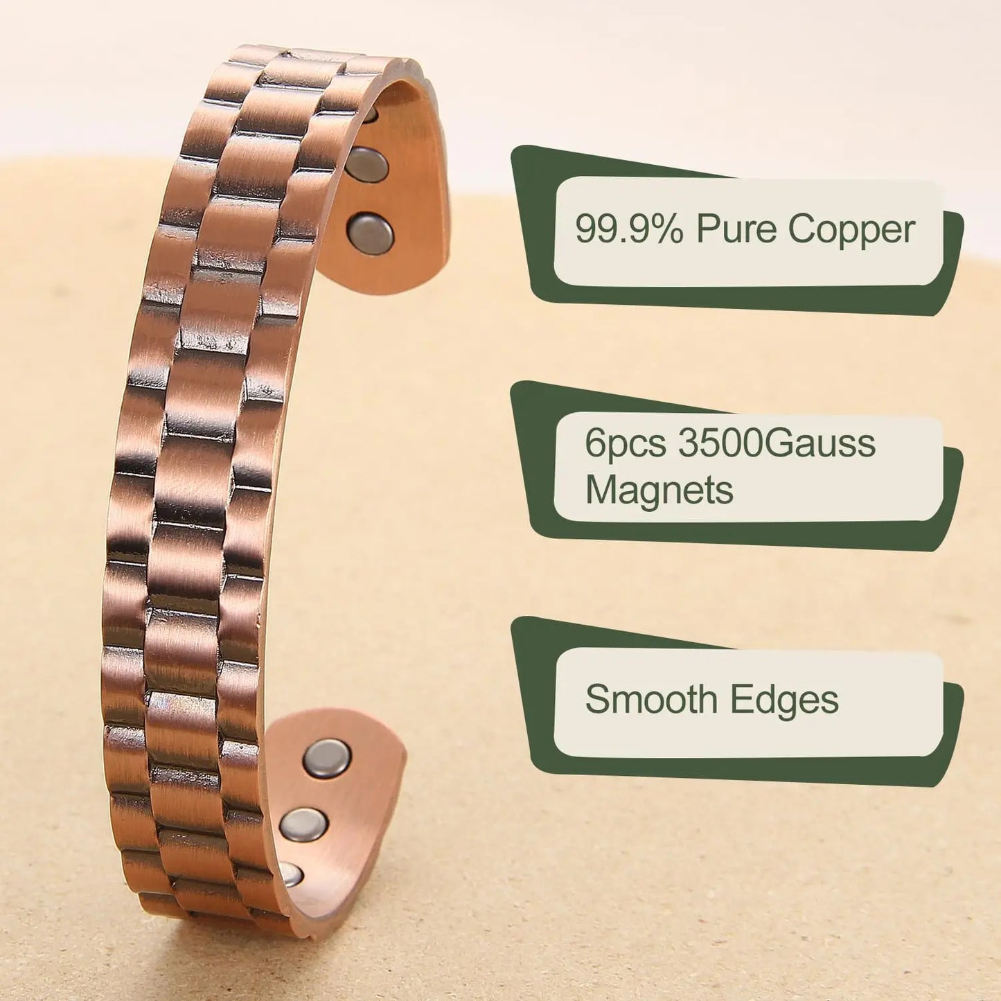 Pure Copper Magnetic Cuff Bracelet