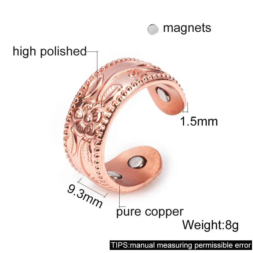 Flower Magnetic Copper Ring
